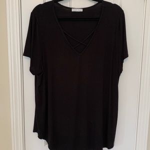 EMORY PARK Dressy Black Top!  SZ 1X